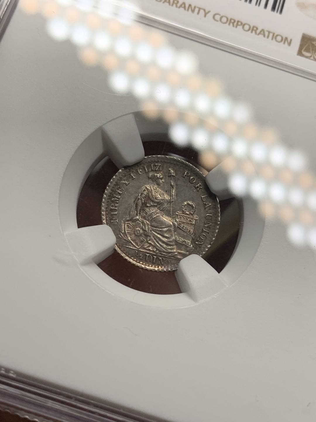 《竞宝斋》第69场-本周日，周一，周四.3场连拍（全场不限金额包邮） NGC-MS62 秘鲁 1906 JF年 坐人 1/2D 银币 南美大热稀少品质 辅币比较少见