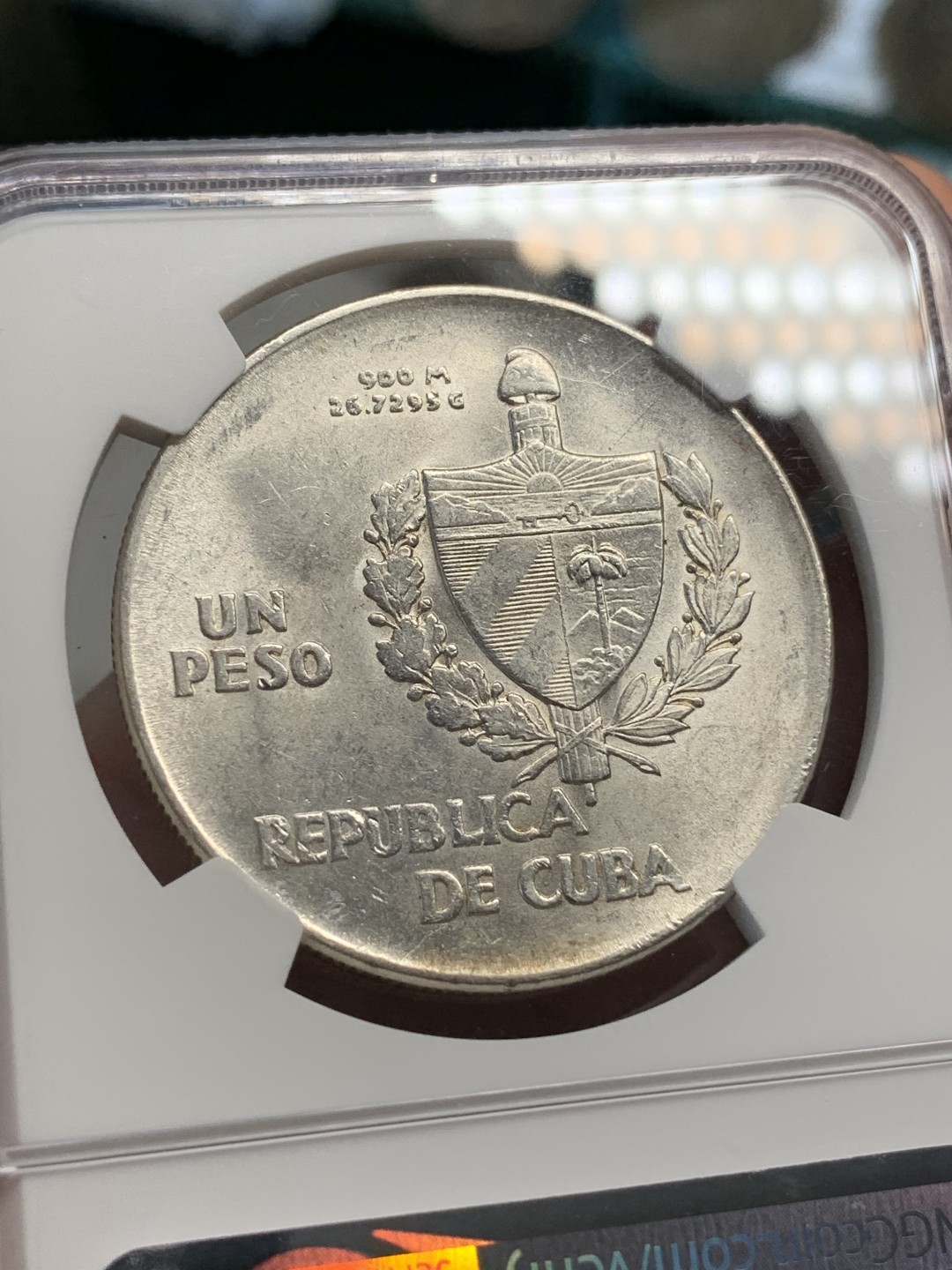 《竞宝斋》第69场-本周日，周一，周四.3场连拍（全场不限金额包邮） NGC MS62 古巴1939年经典ABC女神一比索银币