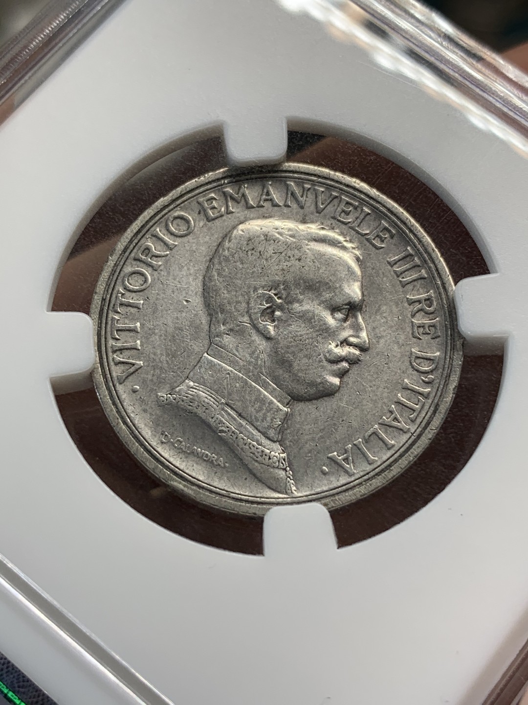 《竞宝斋》第69场-本周日，周一，周四.3场连拍（全场不限金额包邮） 1915年 意大利 2里拉 银币