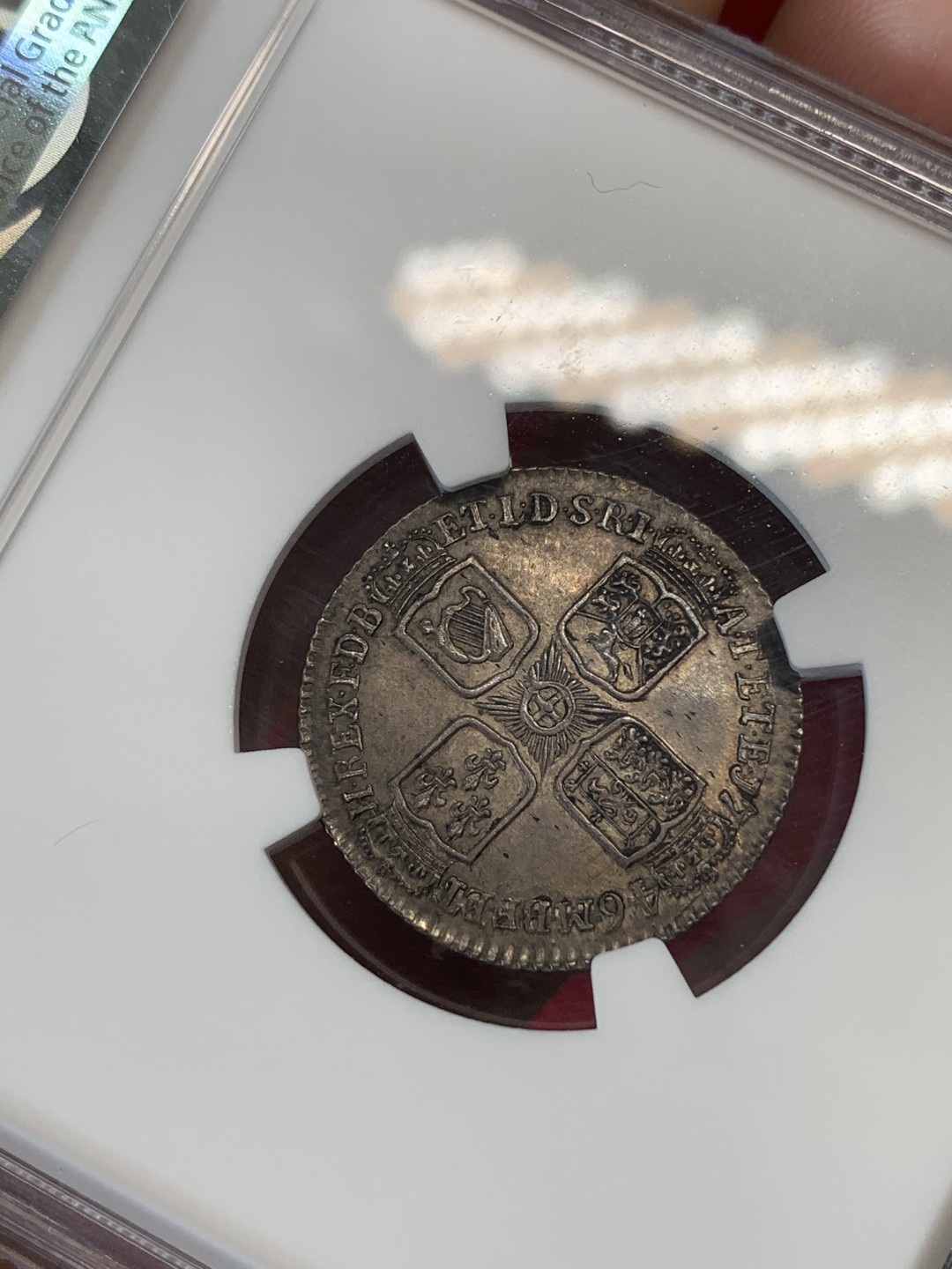 《竞宝斋》第69场-本周日，周一，周四.3场连拍（全场不限金额包邮） NGC MS62 1746年英国乔治二世6便士LIMA版 热门版别，醇黑包浆，高点俱在，62有些低评了