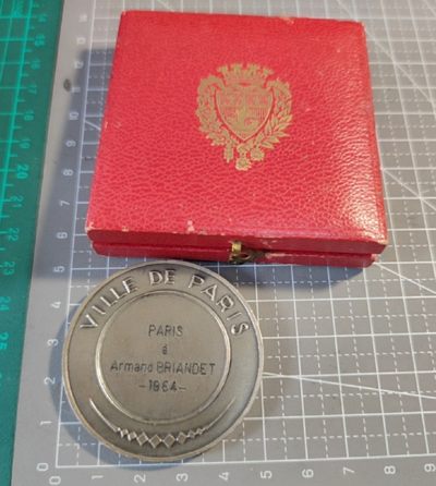 gush小明220705 法国原盒巴黎援助贡献银章950银62.5克 巴黎造币厂