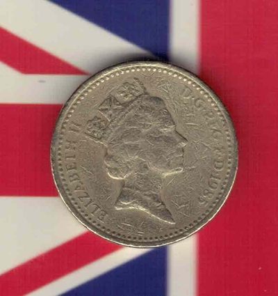 英国1985年1镑 流通品 实物图       - 英国1985年1镑 流通品 实物图      
