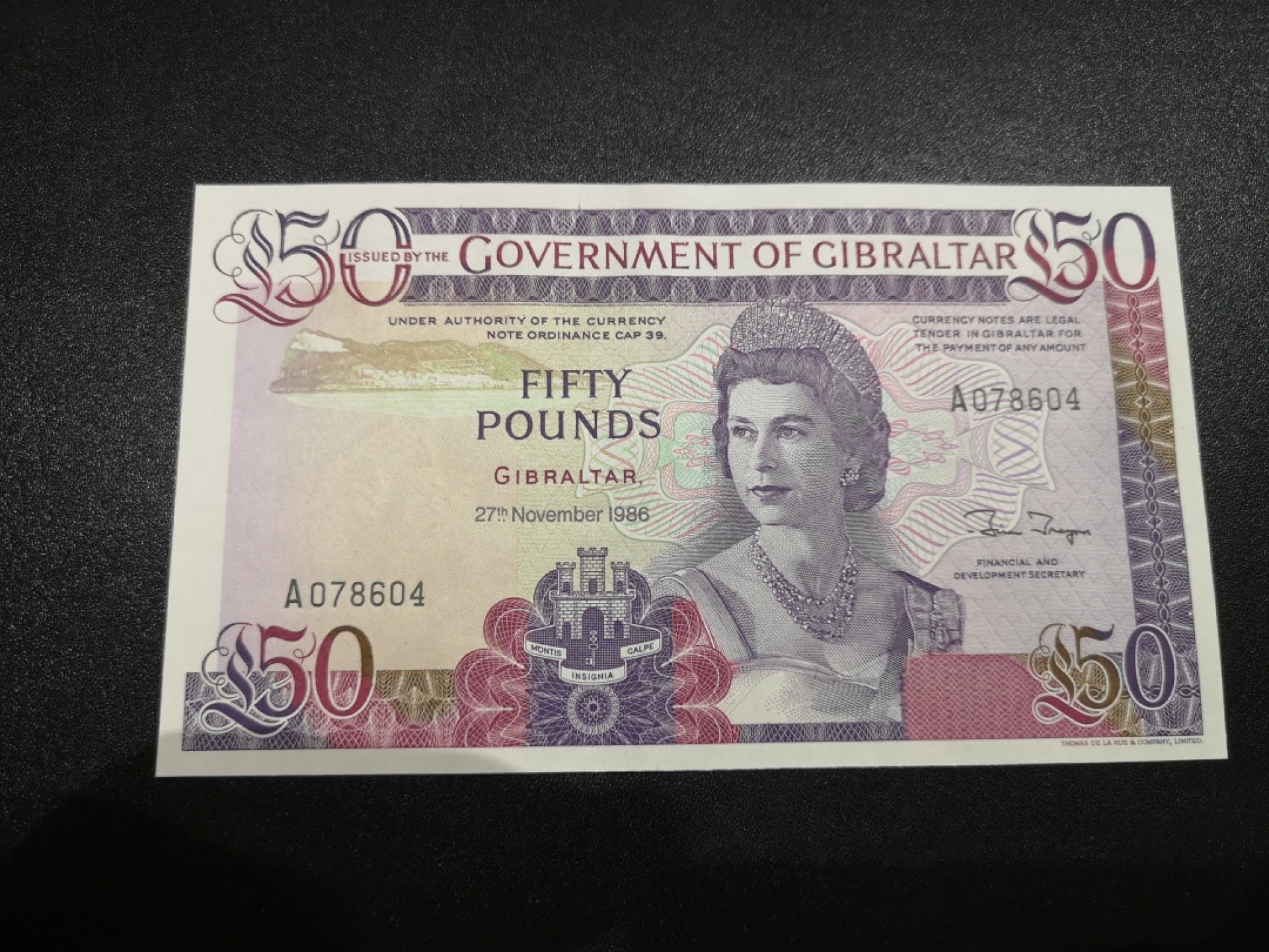 《外钞收藏家》第一百八十六期 1986年直布罗陀50镑 全新UNC A冠