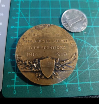 gush小明220705 瑞士一战纪念铜章1919年 保卫边境650天，边缘一些磕碰