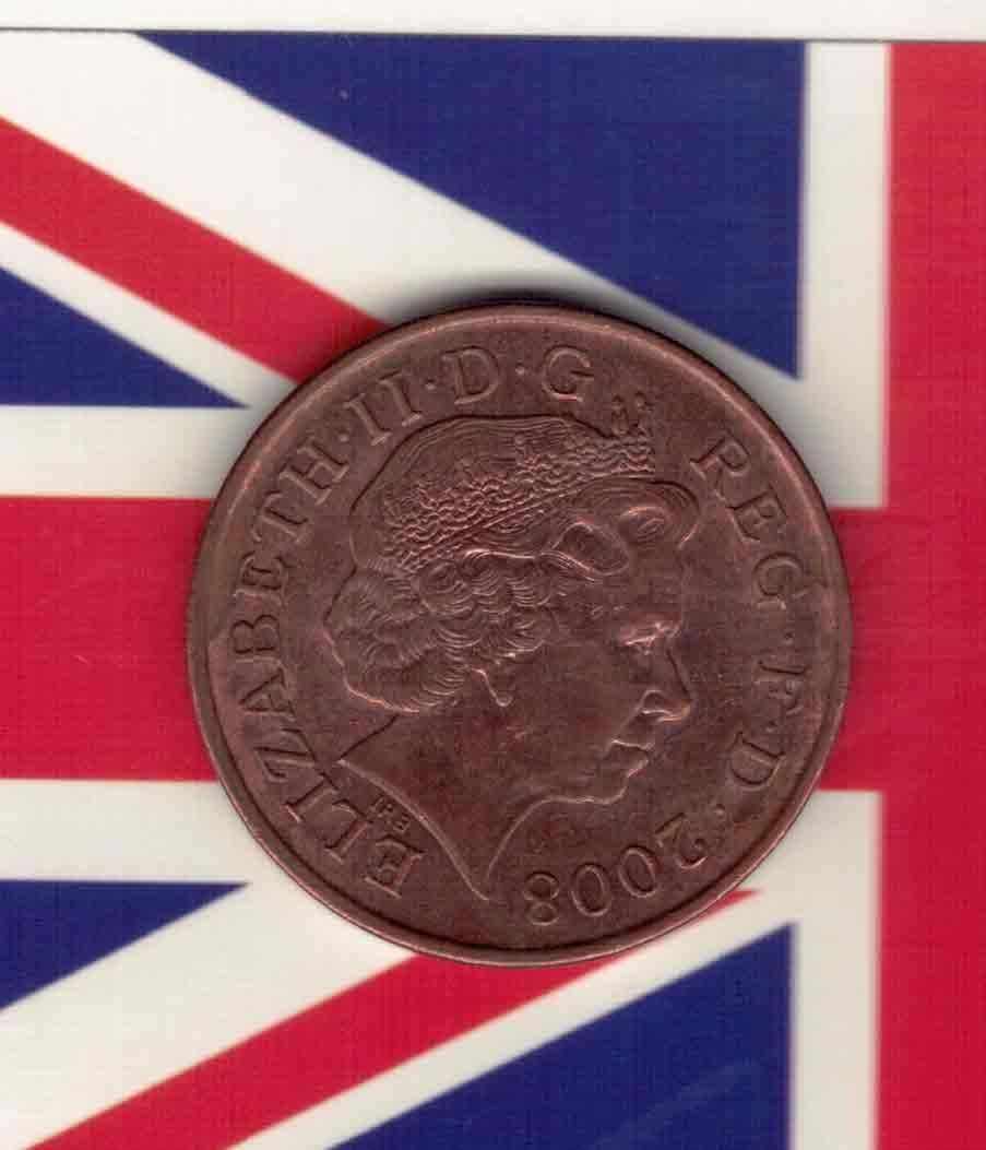 英国2008年2便士 纪念币 实物图 