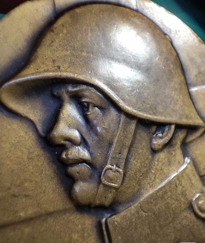 gush小明220705 瑞士一战纪念铜章1919年 保卫边境650天，边缘一些磕碰