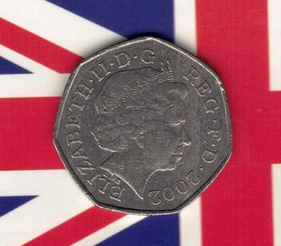 英国2002年50便士 实物如图        - 英国2002年50便士 实物如图       