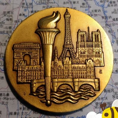 gush小明220705 法国1980巴黎景观镀金铜章