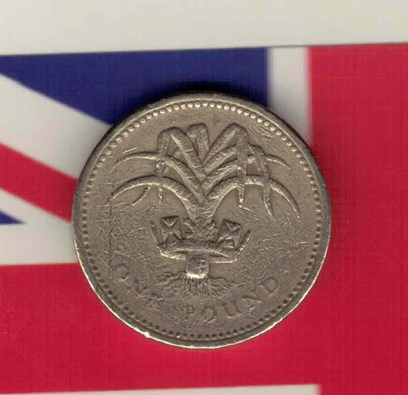 英国1985年1镑 流通品 实物图      