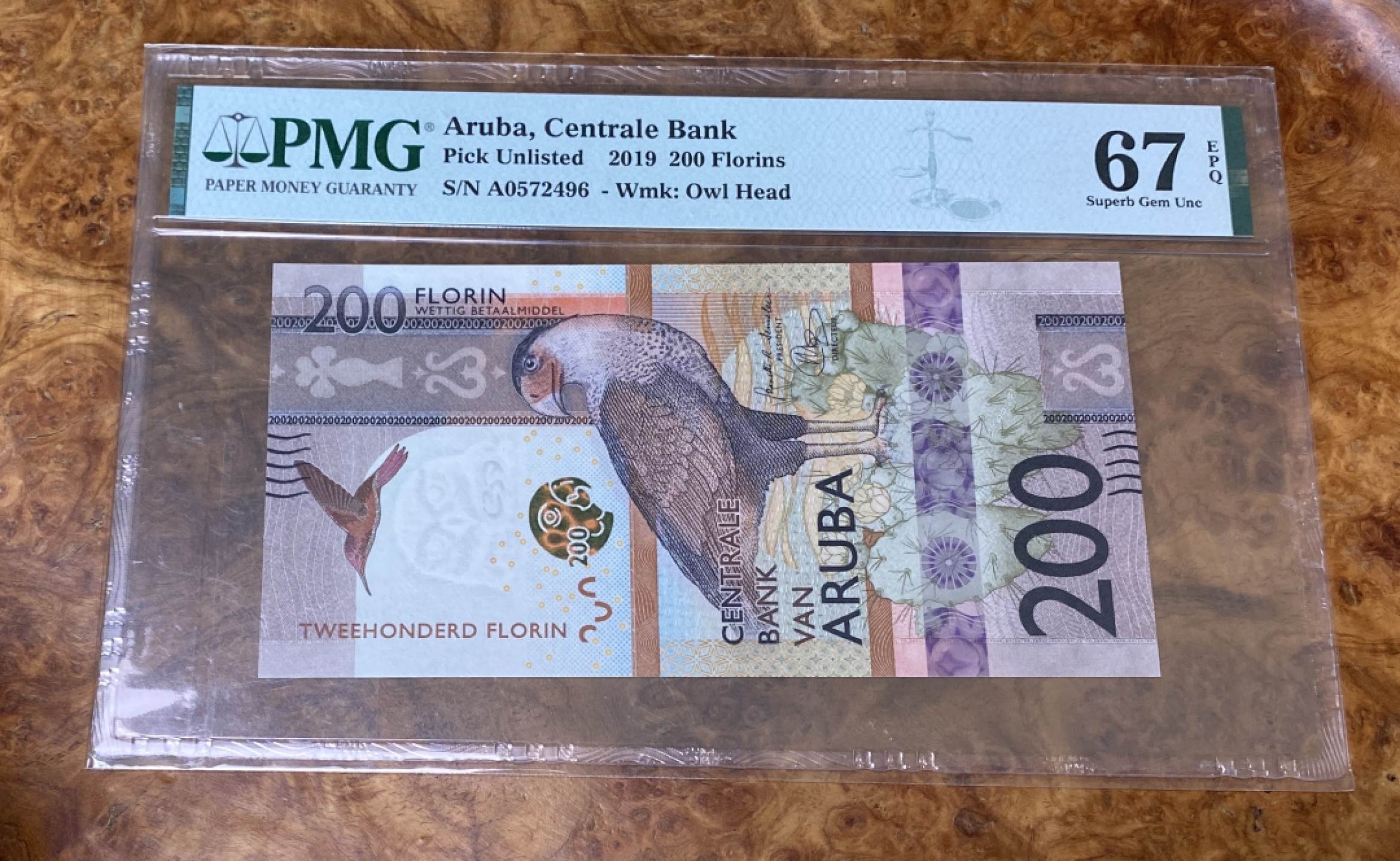 Chase Auction 第15期 - - 民国钞，外钞高分场（2022最后一期） 2019年阿鲁巴200弗洛林，PMG67分！