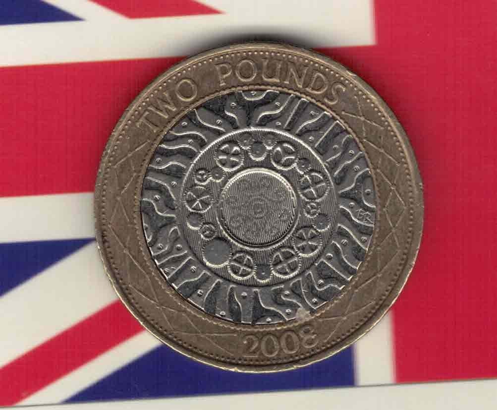 英国2008年2镑 纪念币 双金属 实物如图     