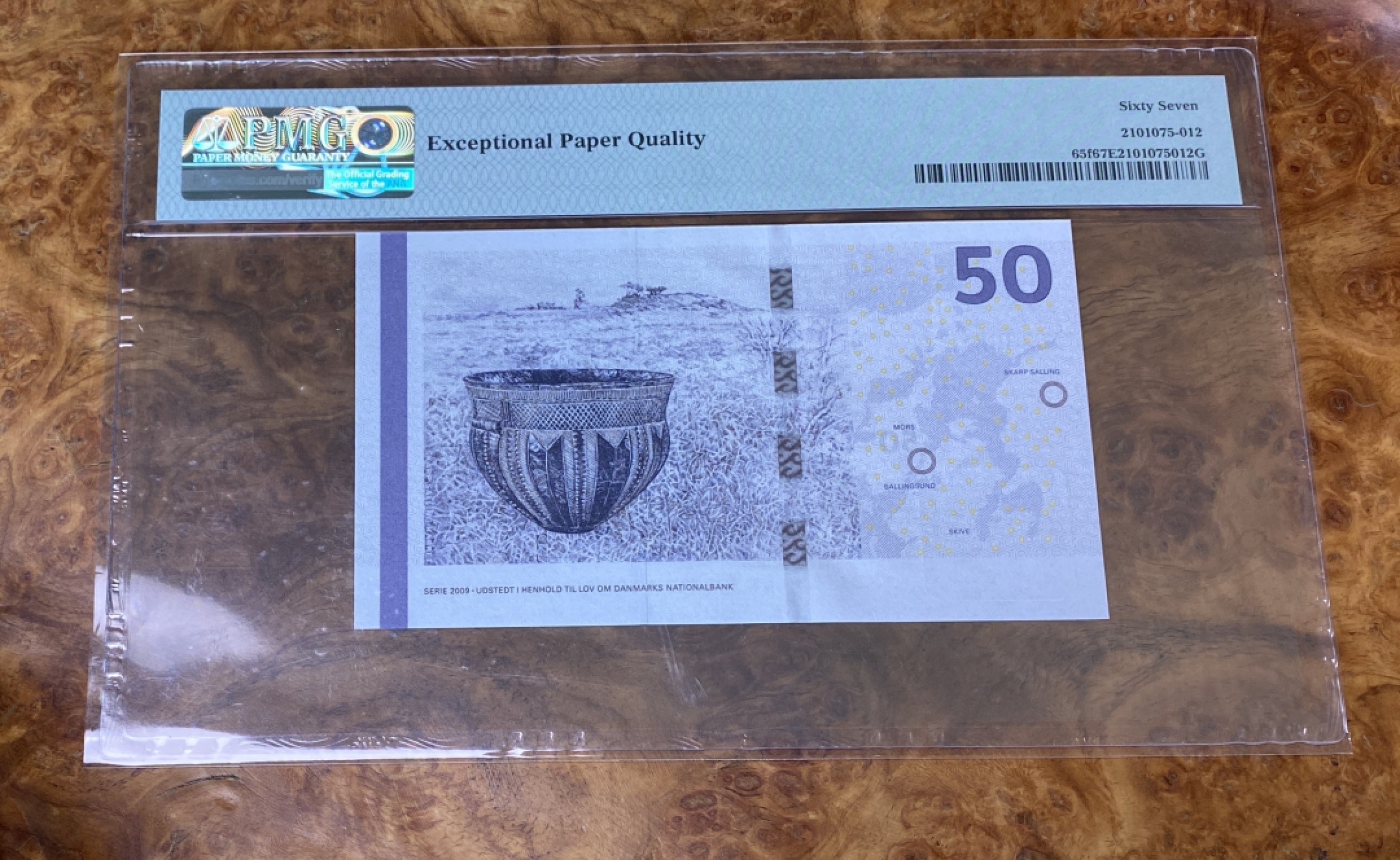 Chase Auction 第15期 - - 民国钞，外钞高分场（2022最后一期） 2013年丹麦50克朗，PMG67分！