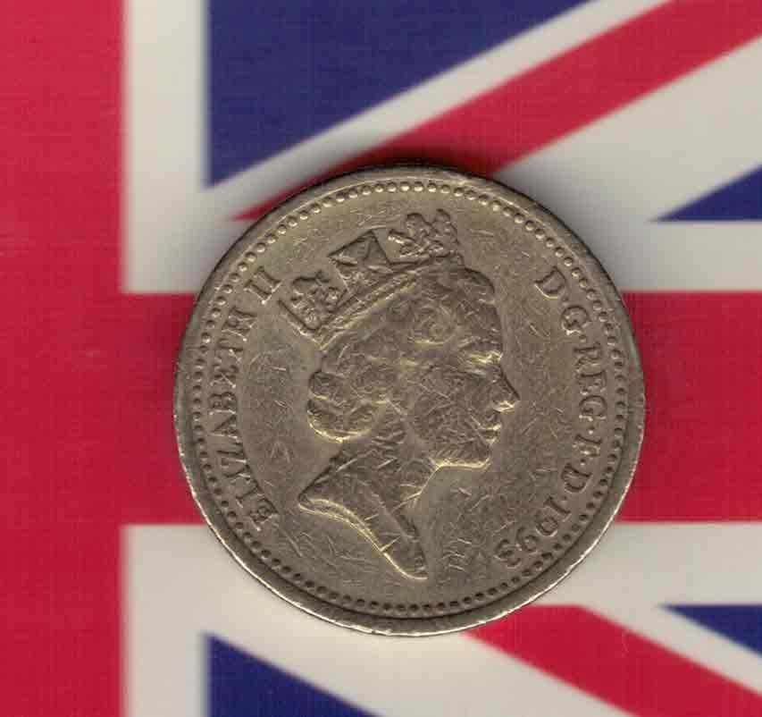 英国1993年1镑 实物如图       