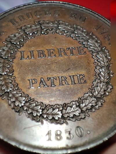 gush小明220705 比利时1830波特纪念铜章 很厚实，超高浮雕，品相不错