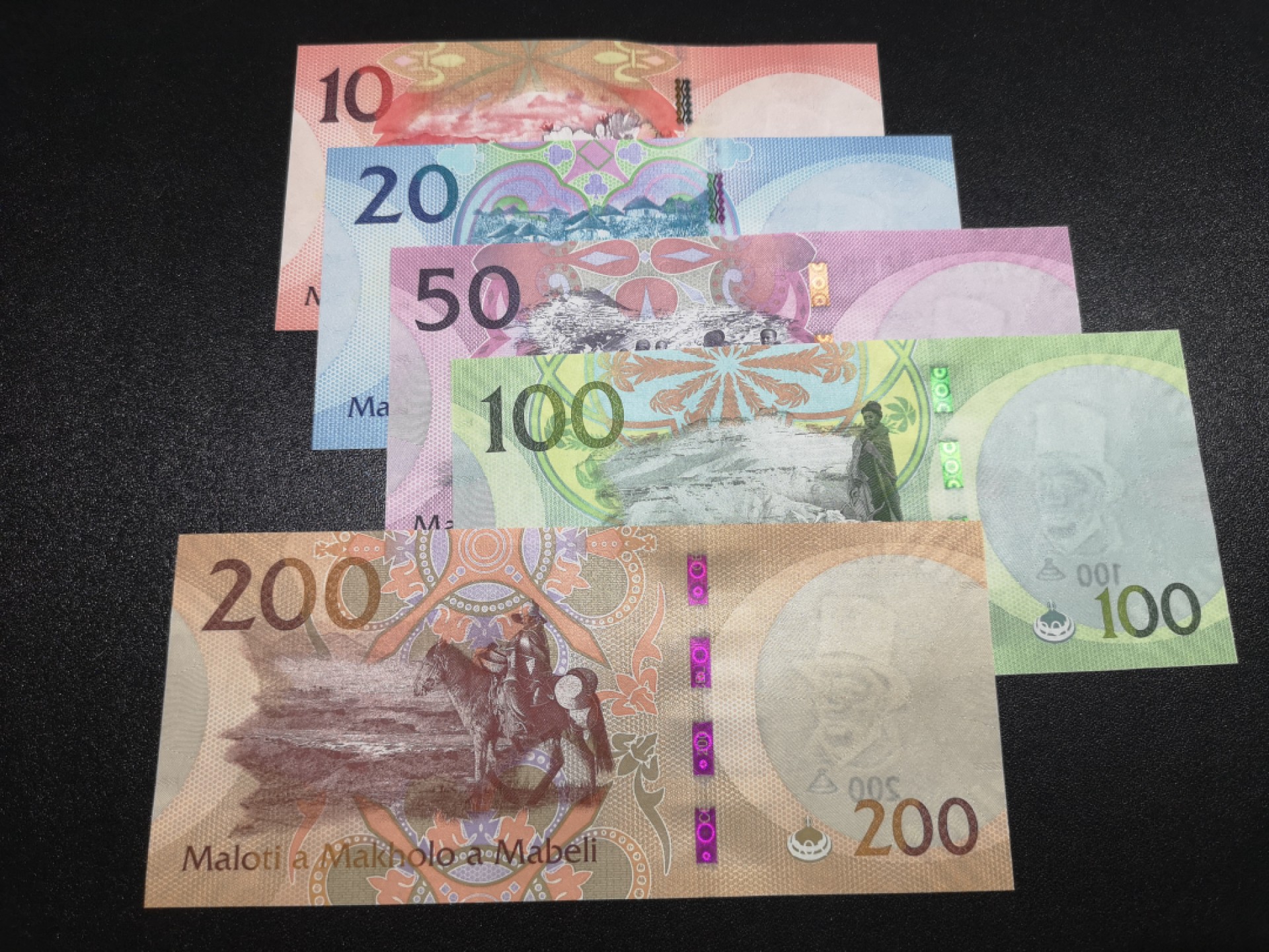 《外钞收藏家》第一百八十六期 2021年莱索托一套五张 全新UNC