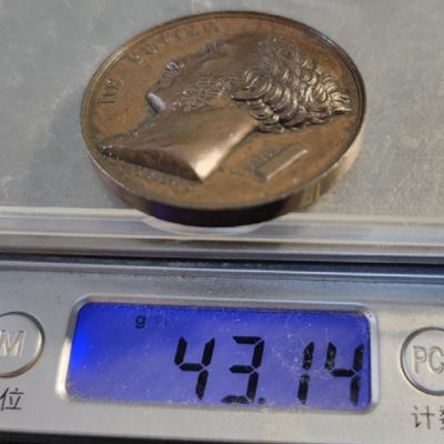 gush小明220705 比利时1830波特纪念铜章 很厚实，超高浮雕，品相不错