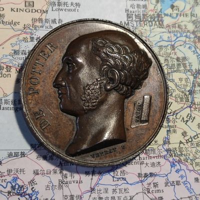 gush小明0701 - 比利时1830波特纪念铜章 很厚实，超高浮雕，品相不错