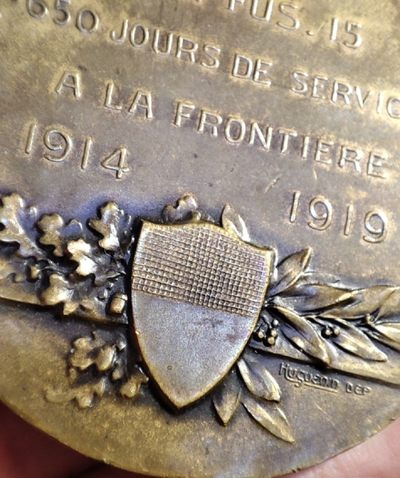 gush小明220705 瑞士一战纪念铜章1919年 保卫边境650天，边缘一些磕碰