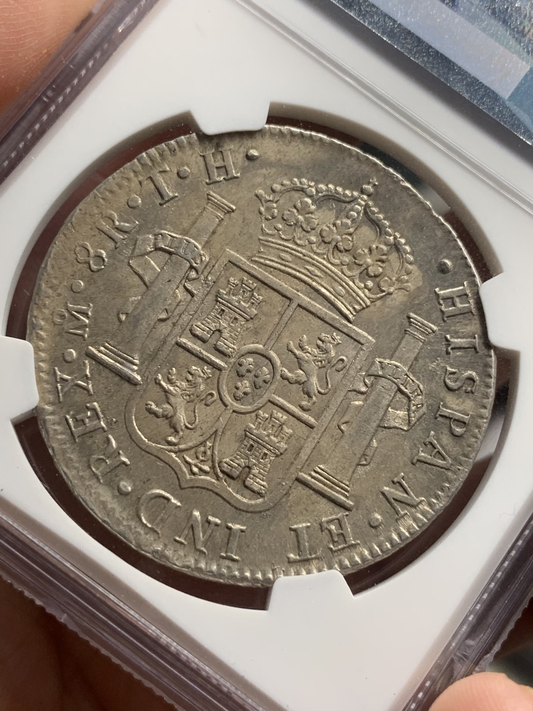 《竞宝斋》西.葡及其殖民地国家专场-第70场（全场不限金额包邮） NGC-UNCD 墨西哥 1806年 卡洛斯四世双柱8R大银币 双面深打好状态背面带点光