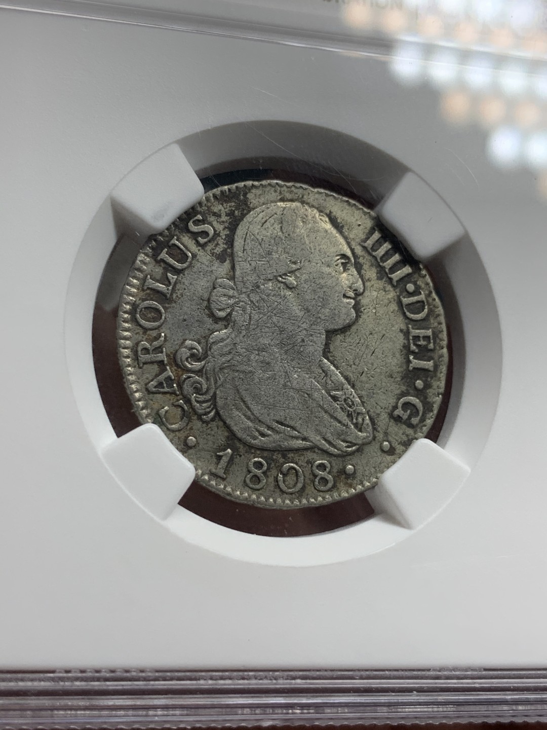 《竞宝斋》西.葡及其殖民地国家专场-第70场（全场不限金额包邮） NGC  西班牙本土  1808年 卡洛斯四世 马德里厂 2R银币 少见品种