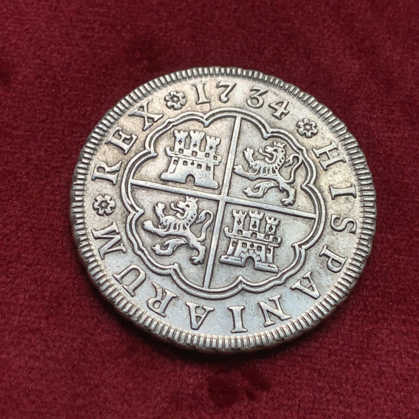 《竞宝斋》西.葡及其殖民地国家专场-第70场（全场不限金额包邮） 西班牙 本土  1734年 菲利普五世 马德里厂 4R十字银币 全深打 细节好