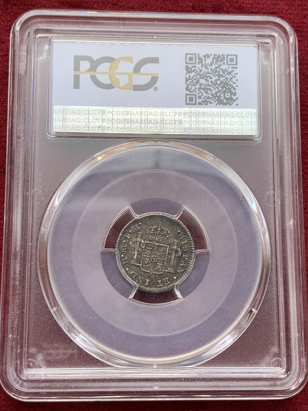 《竞宝斋》西.葡及其殖民地国家专场-第70场（全场不限金额包邮） PCGS AU58 墨西哥1774卡洛斯三世1/2R银币 PCGS错标1R   细节包浆非常到位