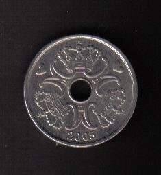 丹麦2005年5克朗 实物图 AUNC  - 丹麦2005年5克朗 实物图 AUNC 