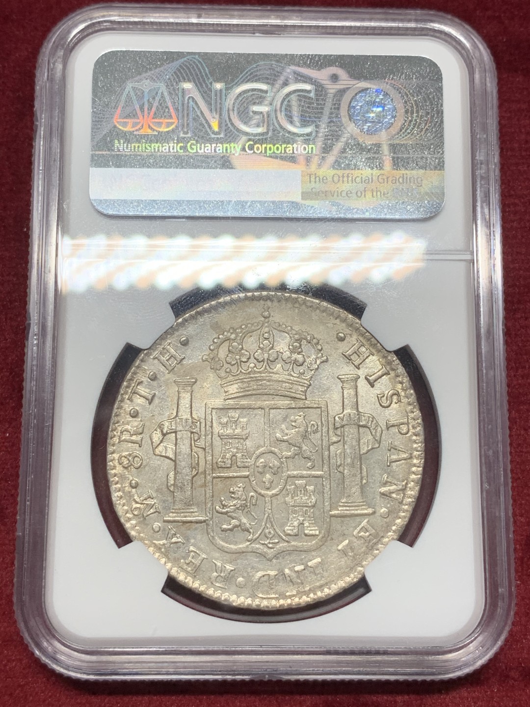 《竞宝斋》西.葡及其殖民地国家专场-第70场（全场不限金额包邮） NGC-MS60 墨西哥 费迪南七世 1808年 8里亚尔大银币 过渡年份 不是卡洛斯四世的1808 比较难得 