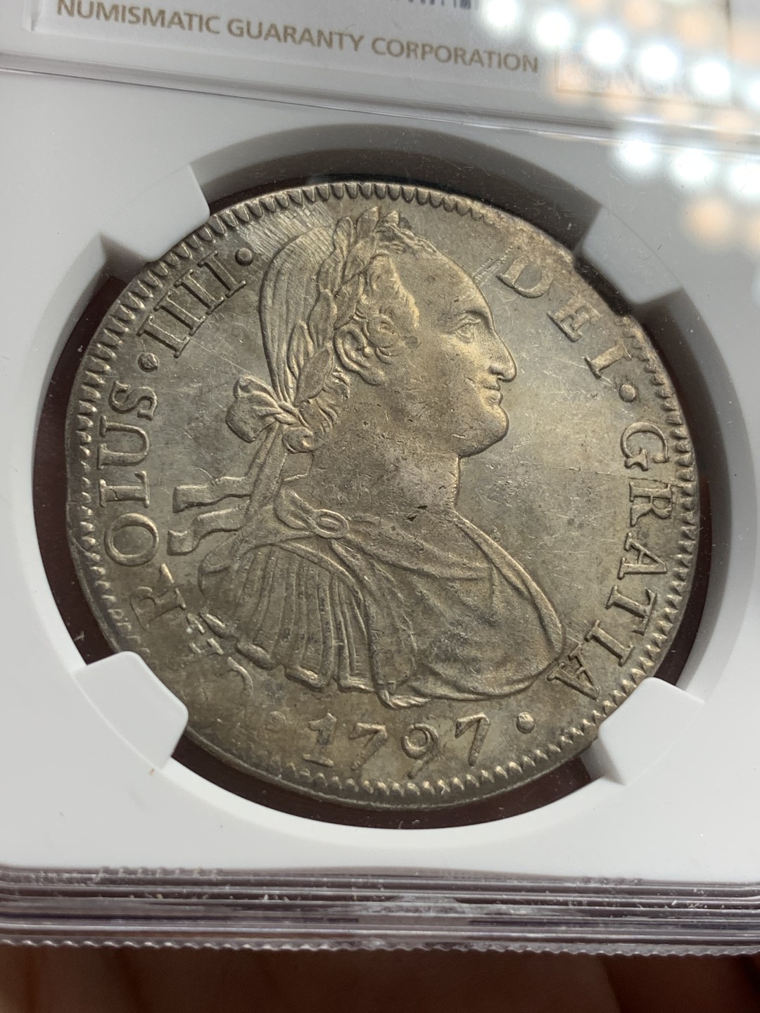 《竞宝斋》西.葡及其殖民地国家专场-第70场（全场不限金额包邮） NGC-UNCD  墨西哥 卡洛斯四世 1797年 8里亚尔大银币  打制好 性价比高