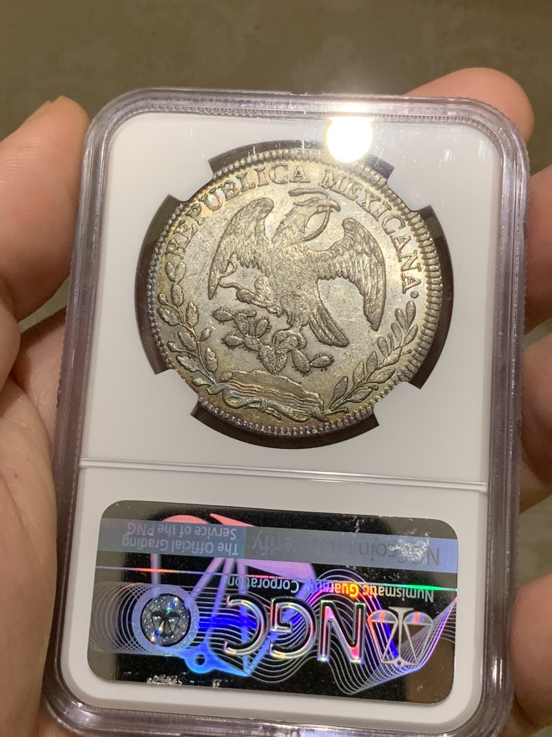 《竞宝斋》西.葡及其殖民地国家专场-第70场（全场不限金额包邮） NGC MS61 墨西哥 1849年 中期 鹰洋银币 这个状态相当难得 双面环彩 甚是好看