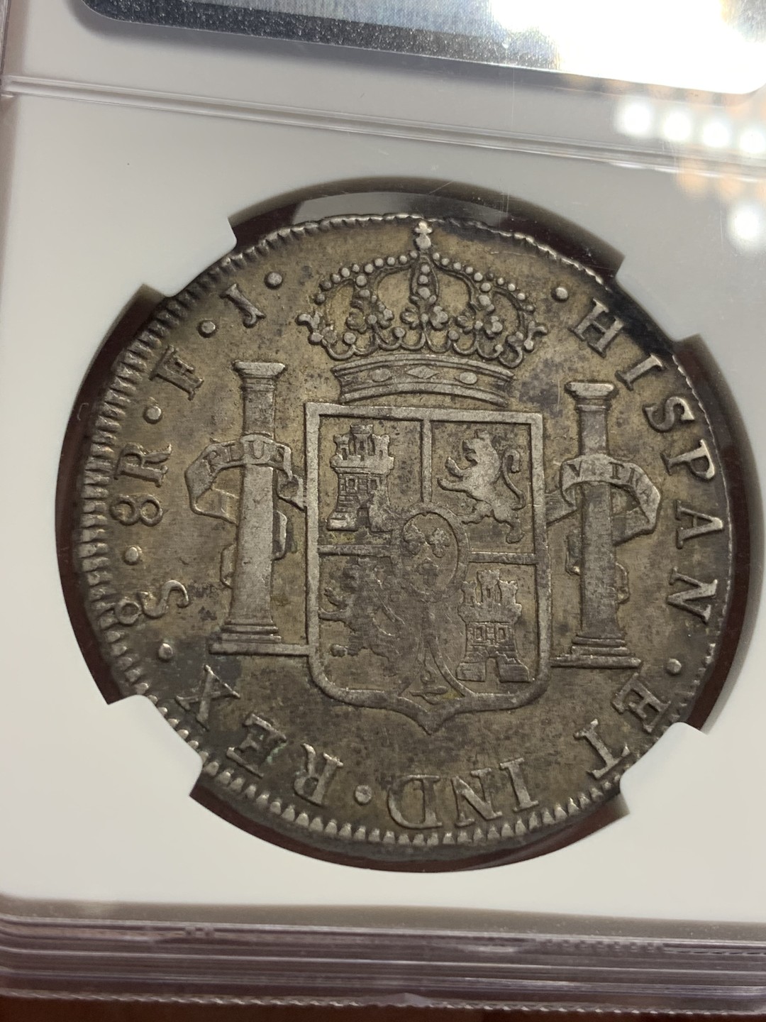 《竞宝斋》西.葡及其殖民地国家专场-第70场（全场不限金额包邮） NGC-XF40 智利！ 1805年 卡洛斯四世  8R双柱大银币 智利罕见双柱厂 原味老包浆 深打