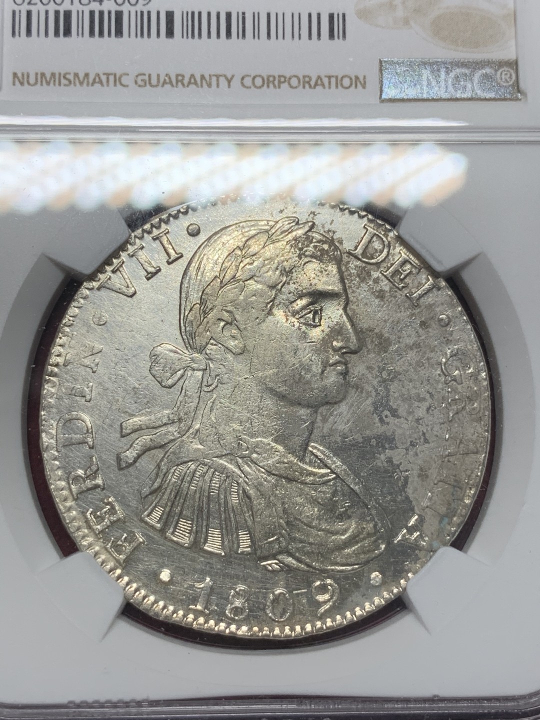 《竞宝斋》西.葡及其殖民地国家专场-第70场（全场不限金额包邮） NGC-AUD  墨西哥双柱 费七 1809年 双柱大银币 原光深打 性价比高