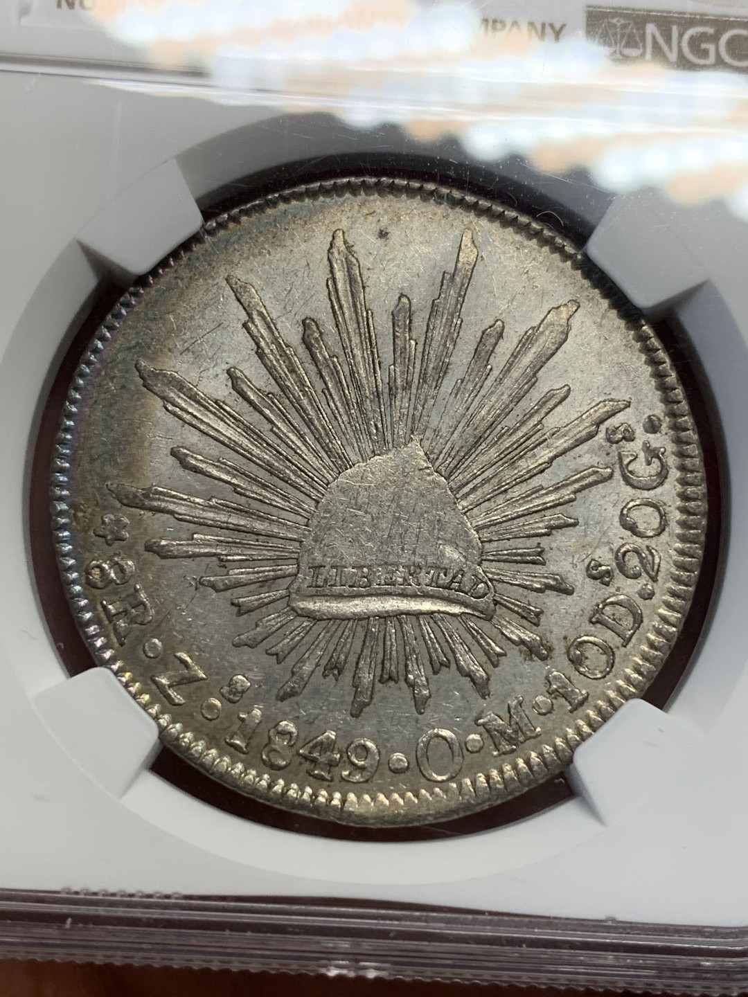 《竞宝斋》西.葡及其殖民地国家专场-第70场（全场不限金额包邮） NGC MS61 墨西哥 1849年 中期 鹰洋银币 这个状态相当难得 双面环彩 甚是好看