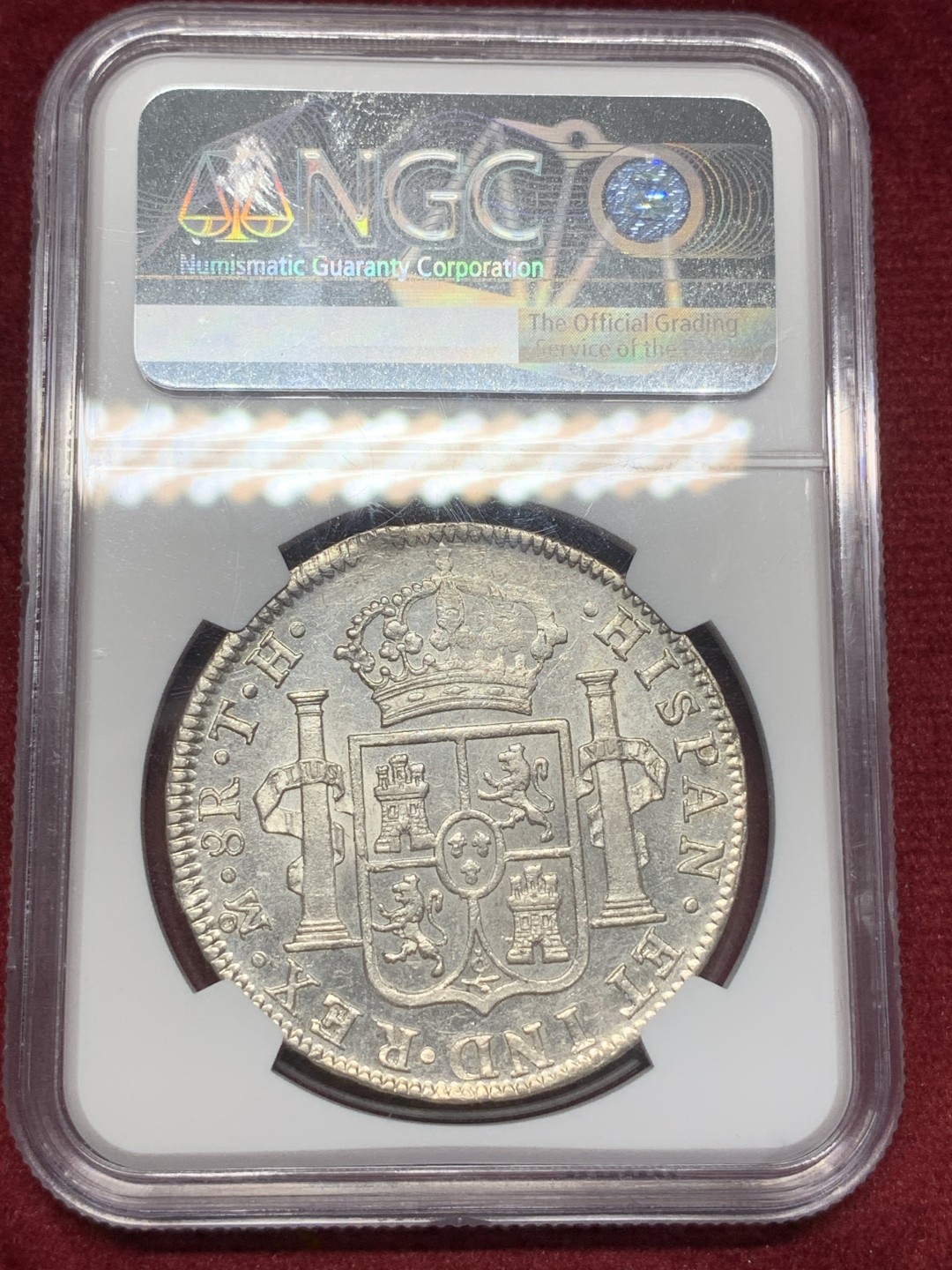 《竞宝斋》西.葡及其殖民地国家专场-第70场（全场不限金额包邮） NGC-MS61 西属墨西哥 卡四 1808年  8里亚尔双柱大银币 状态不输62