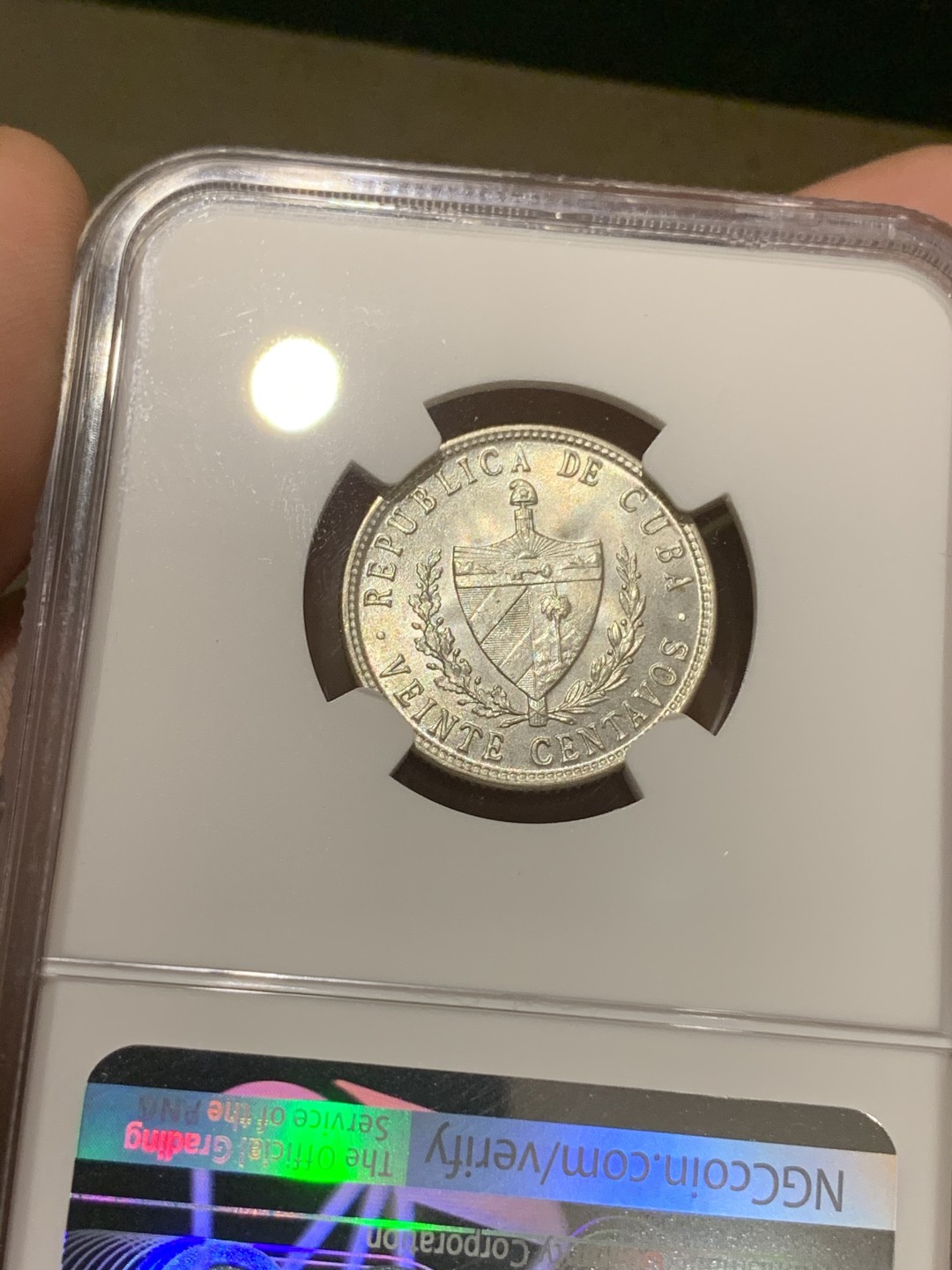 《竞宝斋》西.葡及其殖民地国家专场-第70场（全场不限金额包邮） NGC-MS65 古巴 1949年 大五星 20分银币 顶级分数 最新成交312美元，65+的2000美元 性价比极高