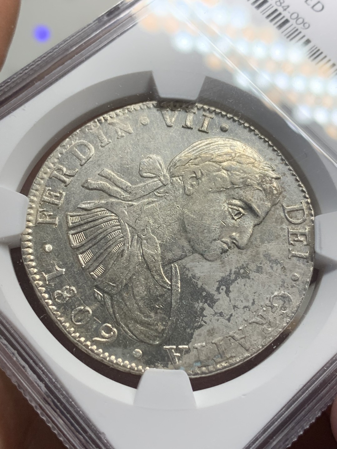 《竞宝斋》西.葡及其殖民地国家专场-第70场（全场不限金额包邮） NGC-AUD  墨西哥双柱 费七 1809年 双柱大银币 原光深打 性价比高