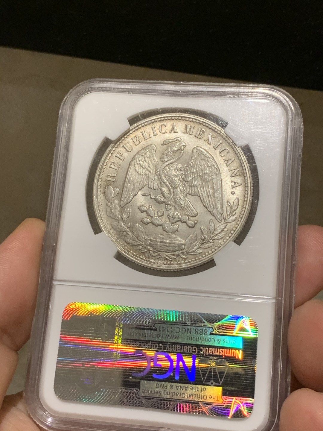 《竞宝斋》西.葡及其殖民地国家专场-第70场（全场不限金额包邮） NGC MS66 墨西哥 1898年 直边鹰洋 顶级高分 更高分只有2枚 1949年后铸 同样非常难得