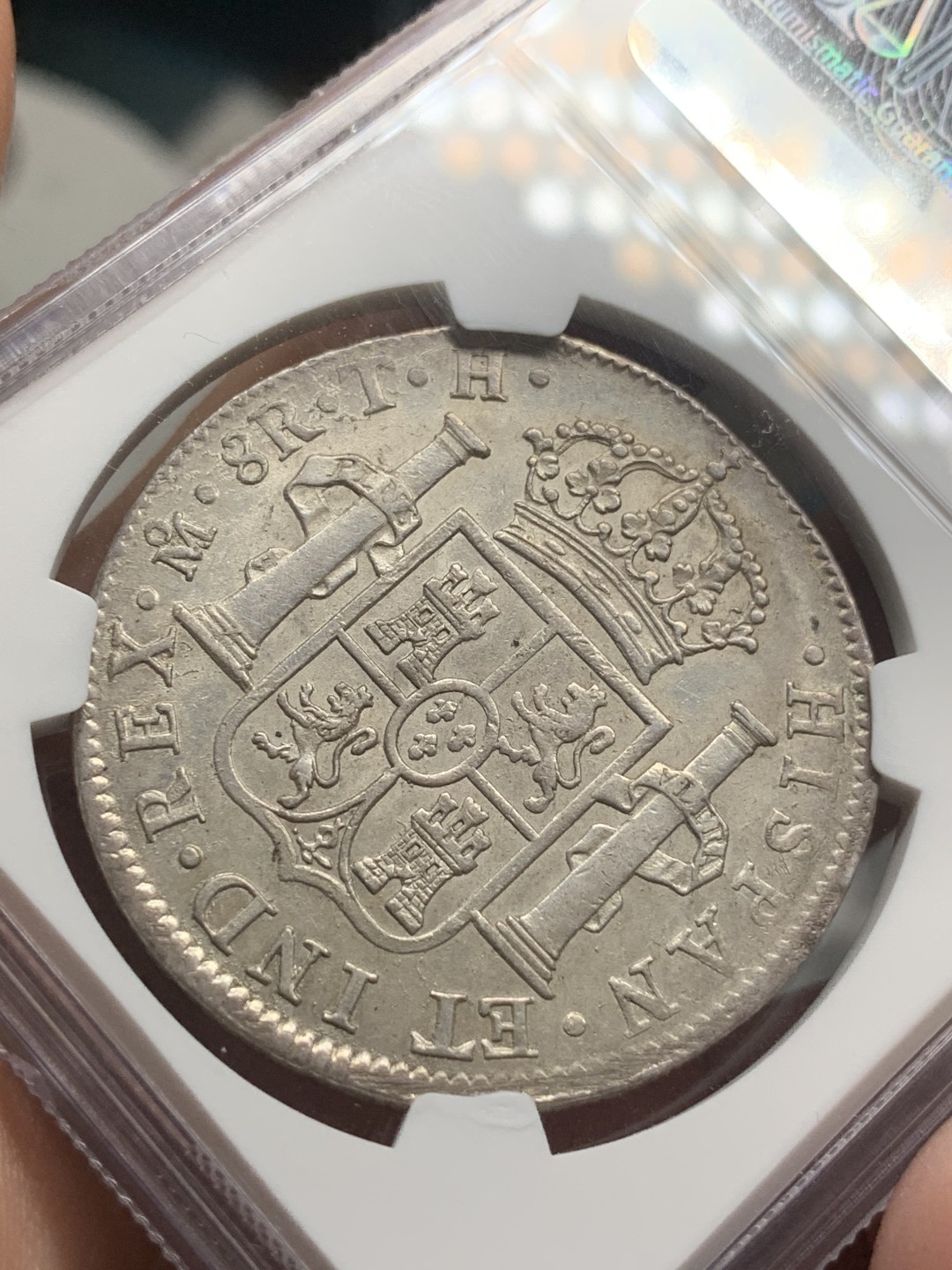 《竞宝斋》西.葡及其殖民地国家专场-第70场（全场不限金额包邮） NGC-AU58 墨西哥双柱 卡四 1804年  大银币 温润包浆值得收藏