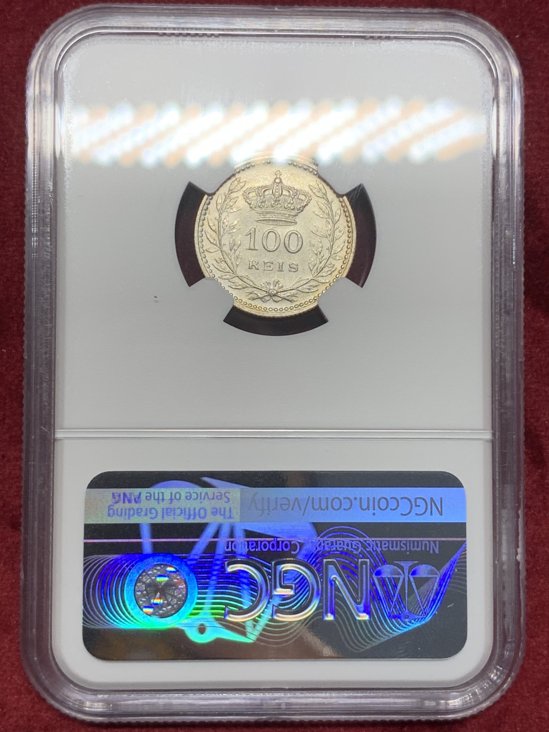 《竞宝斋》西.葡及其殖民地国家专场-第70场（全场不限金额包邮） NGC UNC 少见品种 葡萄牙 1910年 100瑞斯 小银币 细节好