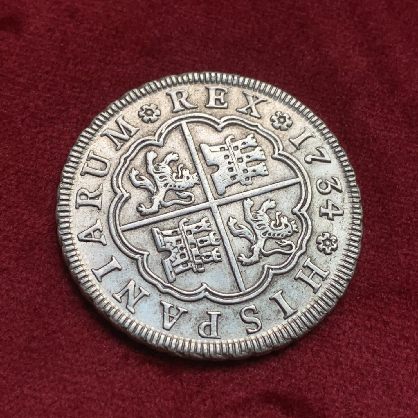 《竞宝斋》西.葡及其殖民地国家专场-第70场（全场不限金额包邮） 西班牙 本土  1734年 菲利普五世 马德里厂 4R十字银币 全深打 细节好