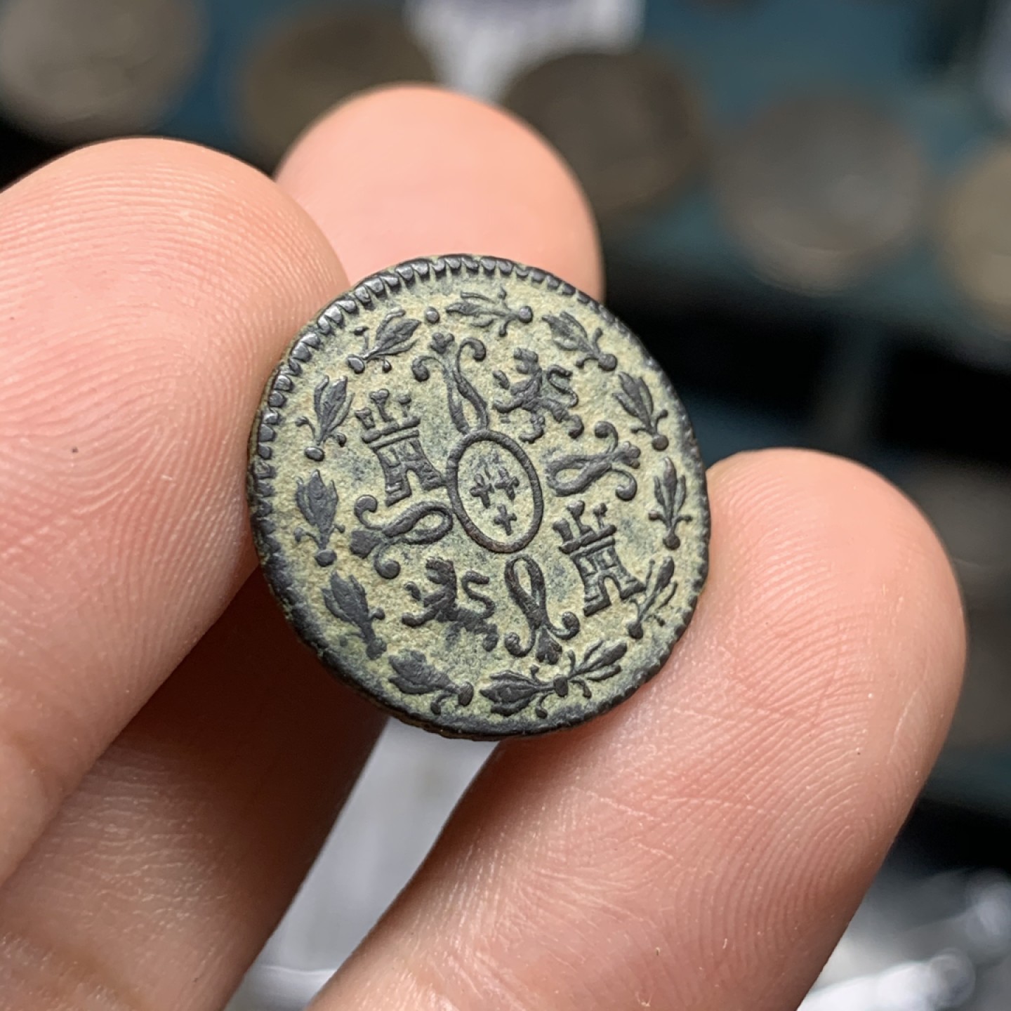 《竞宝斋》西.葡及其殖民地国家专场-第70场（全场不限金额包邮） 超高细节 西班牙 1777年 卡洛斯三世 2M铜币 原味包浆 恰到好处的显示 打制剧中 人像完整