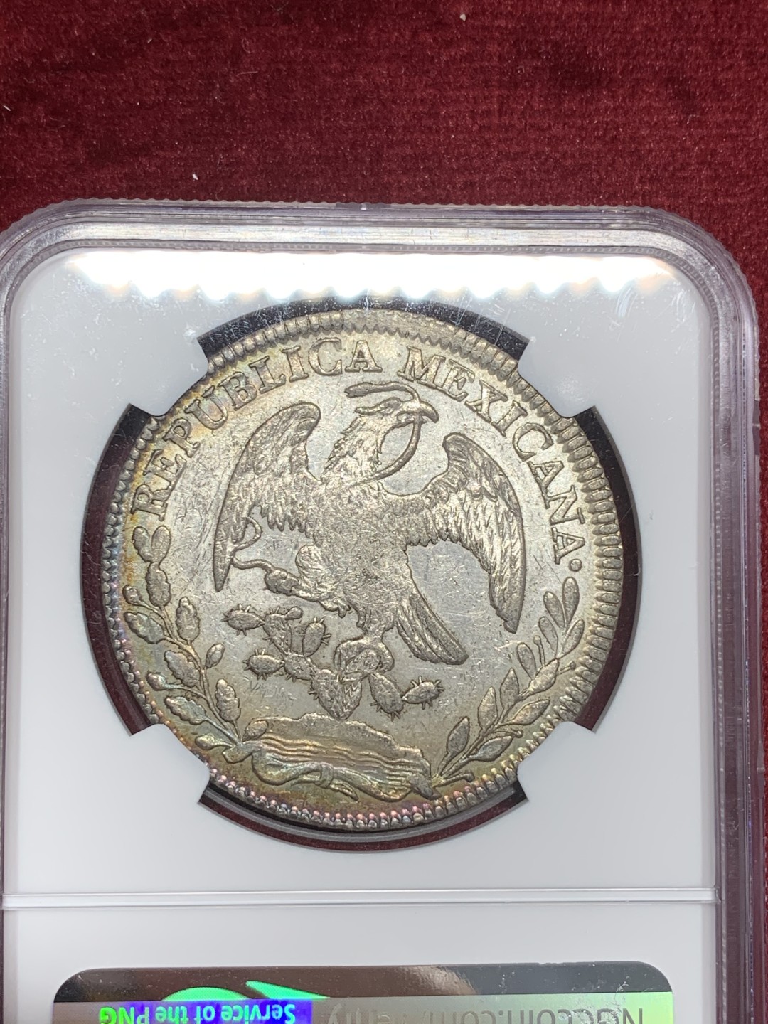 《竞宝斋》西.葡及其殖民地国家专场-第70场（全场不限金额包邮） NGC MS61 墨西哥 1849年 中期 鹰洋银币 这个状态相当难得 双面环彩 甚是好看