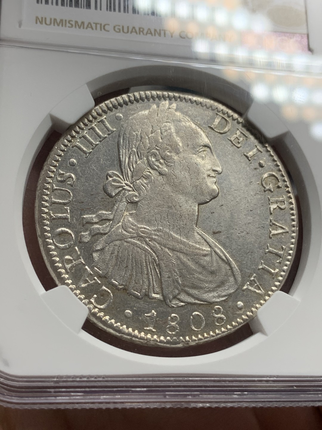 《竞宝斋》西.葡及其殖民地国家专场-第70场（全场不限金额包邮） NGC-MS61 西属墨西哥 卡四 1808年  8里亚尔双柱大银币 状态不输62