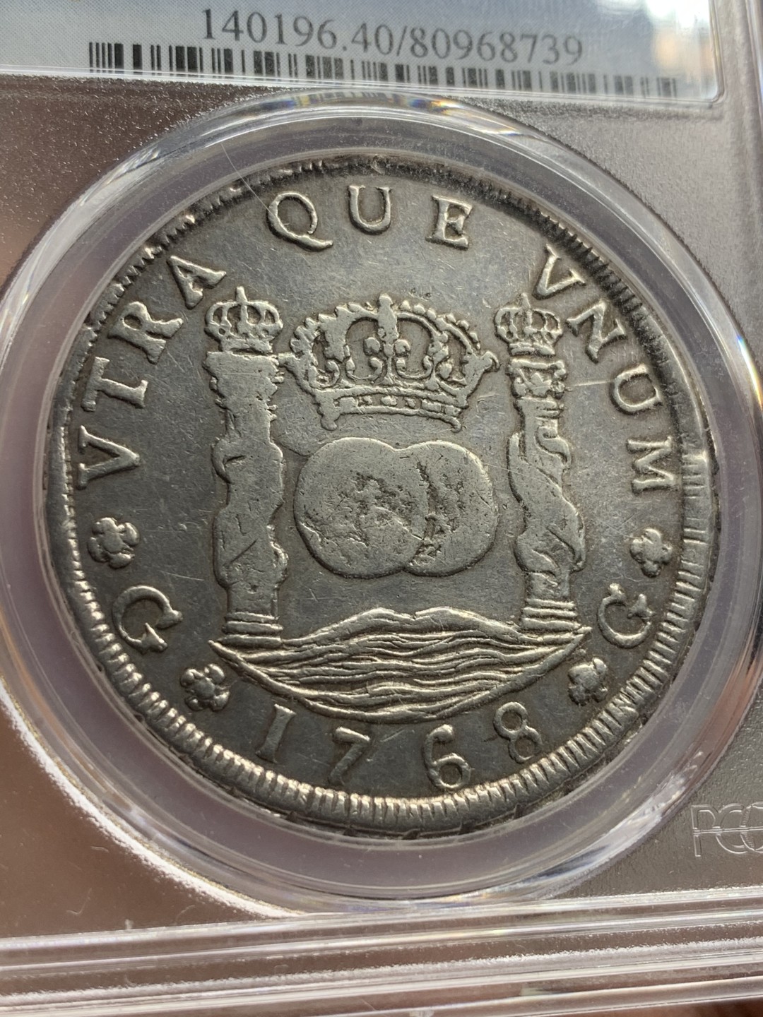 《竞宝斋》西.葡及其殖民地国家专场-第70场（全场不限金额包邮） PCGS XF40 1768年西属危地马拉地球双柱银币 少见危地马拉铸造，季军分，同版同年份VF35分HA去年拍卖价2100刀