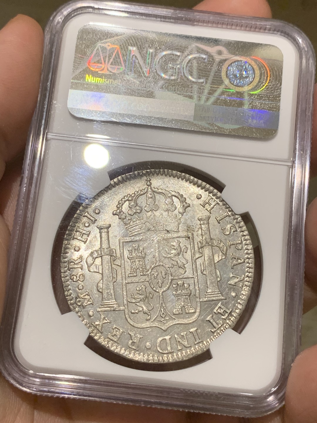 《竞宝斋》西.葡及其殖民地国家专场-第70场（全场不限金额包邮） NGC-MS60 墨西哥双柱 费迪南七世 1811年 双柱大银币 过渡年份 潜力巨大 PL底板