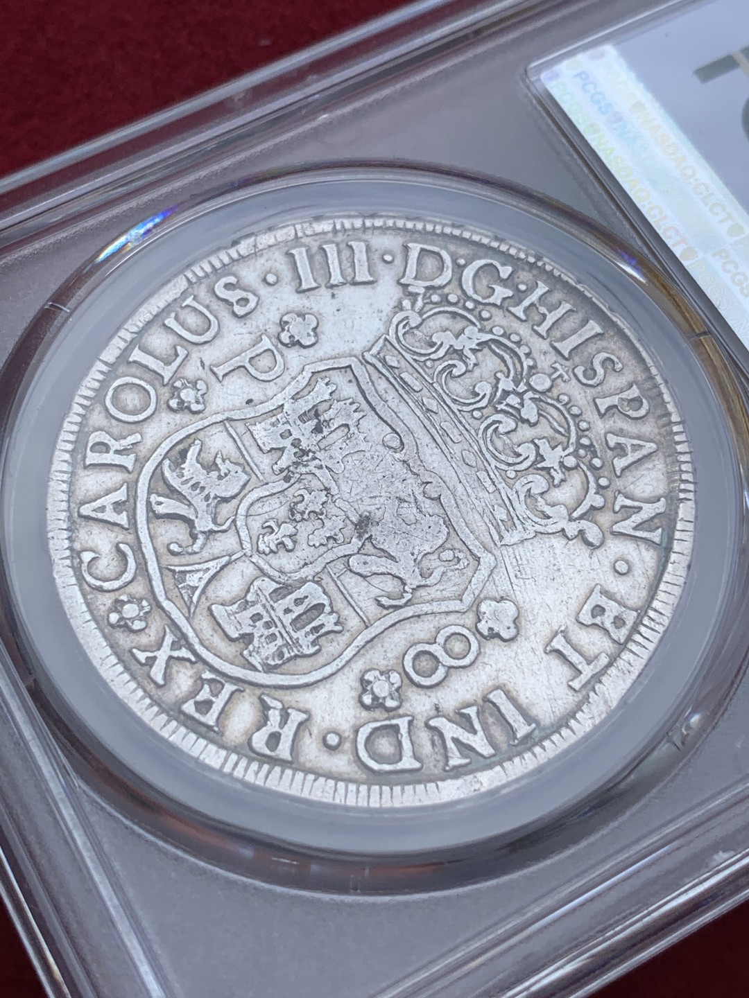 《竞宝斋》西.葡及其殖民地国家专场-第70场（全场不限金额包邮） PCGS XF40 1768年西属危地马拉地球双柱银币 少见危地马拉铸造，季军分，同版同年份VF35分HA去年拍卖价2100刀