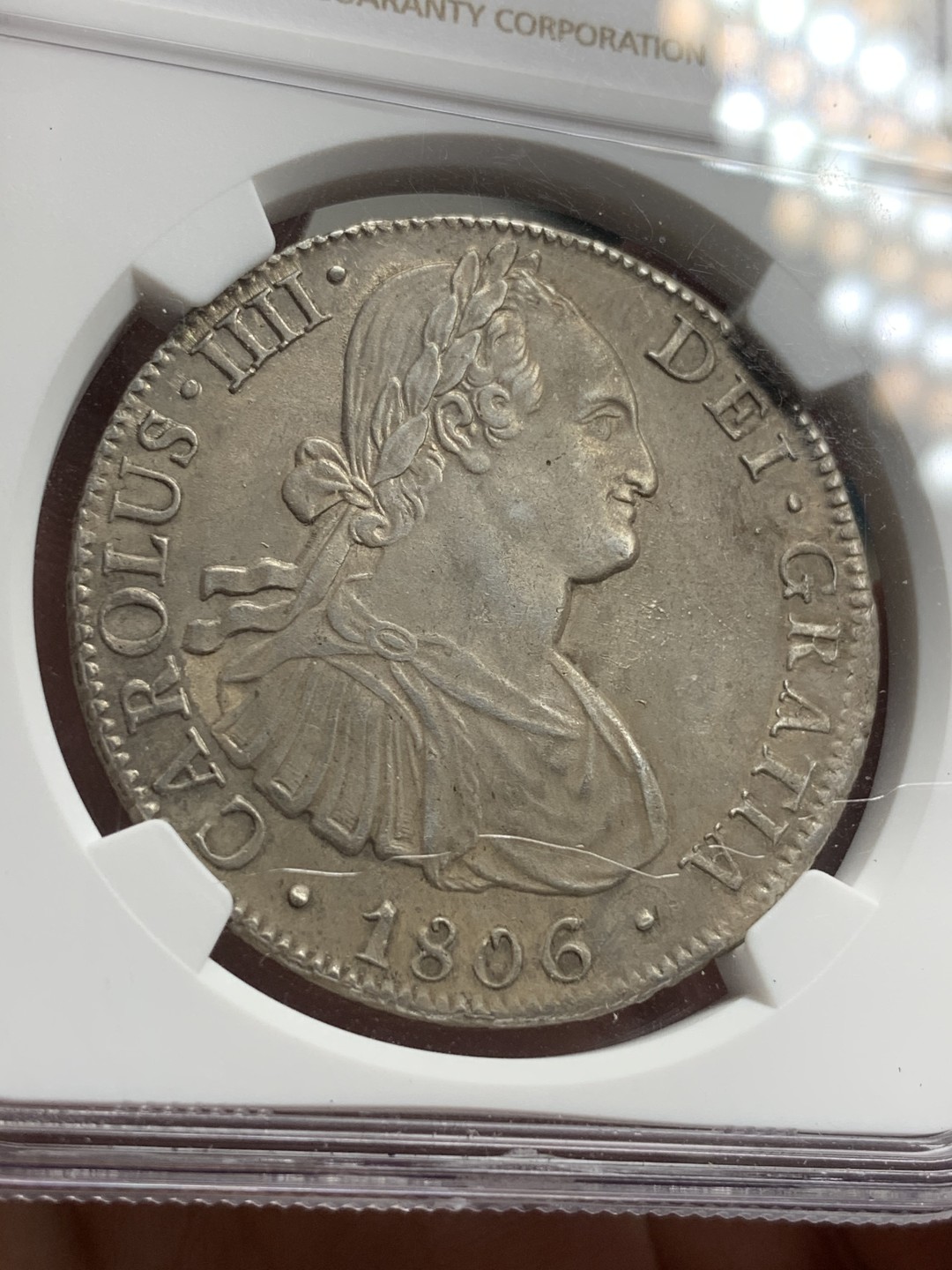 《竞宝斋》西.葡及其殖民地国家专场-第70场（全场不限金额包邮） NGC-UNCD 墨西哥 1806年 卡洛斯四世双柱8R大银币 双面深打好状态背面带点光