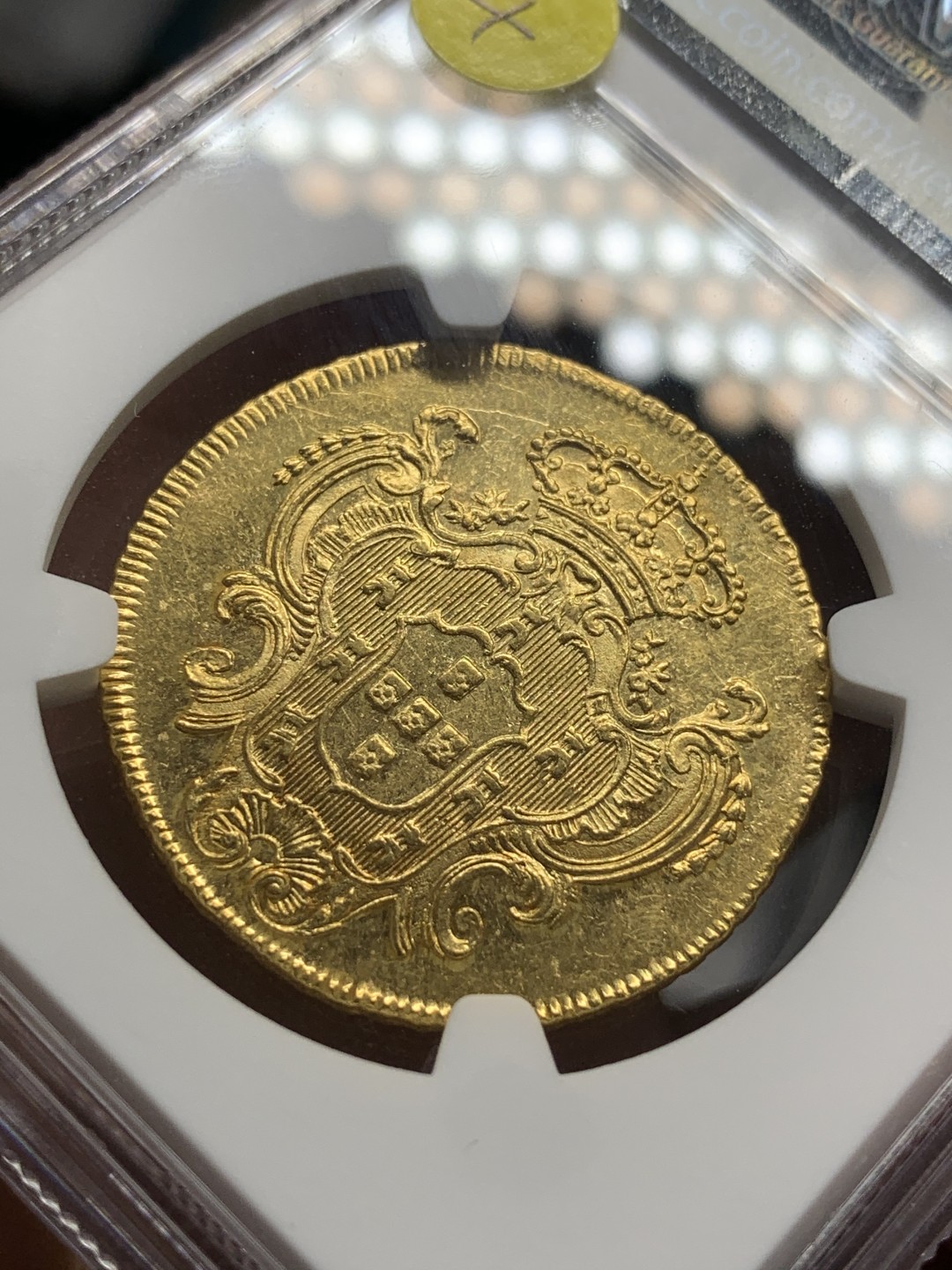 《竞宝斋》西.葡及其殖民地国家专场-第70场（全场不限金额包邮） NGC MS61 葡属 巴西1800年玛丽亚一世女王6400瑞斯金币，14.34克，名家旧藏，正背面深打略带PL感