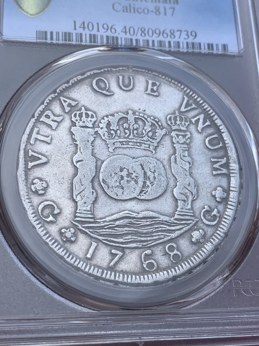 《竞宝斋》西.葡及其殖民地国家专场-第70场（全场不限金额包邮） PCGS XF40 1768年西属危地马拉地球双柱银币 少见危地马拉铸造，季军分，同版同年份VF35分HA去年拍卖价2100刀