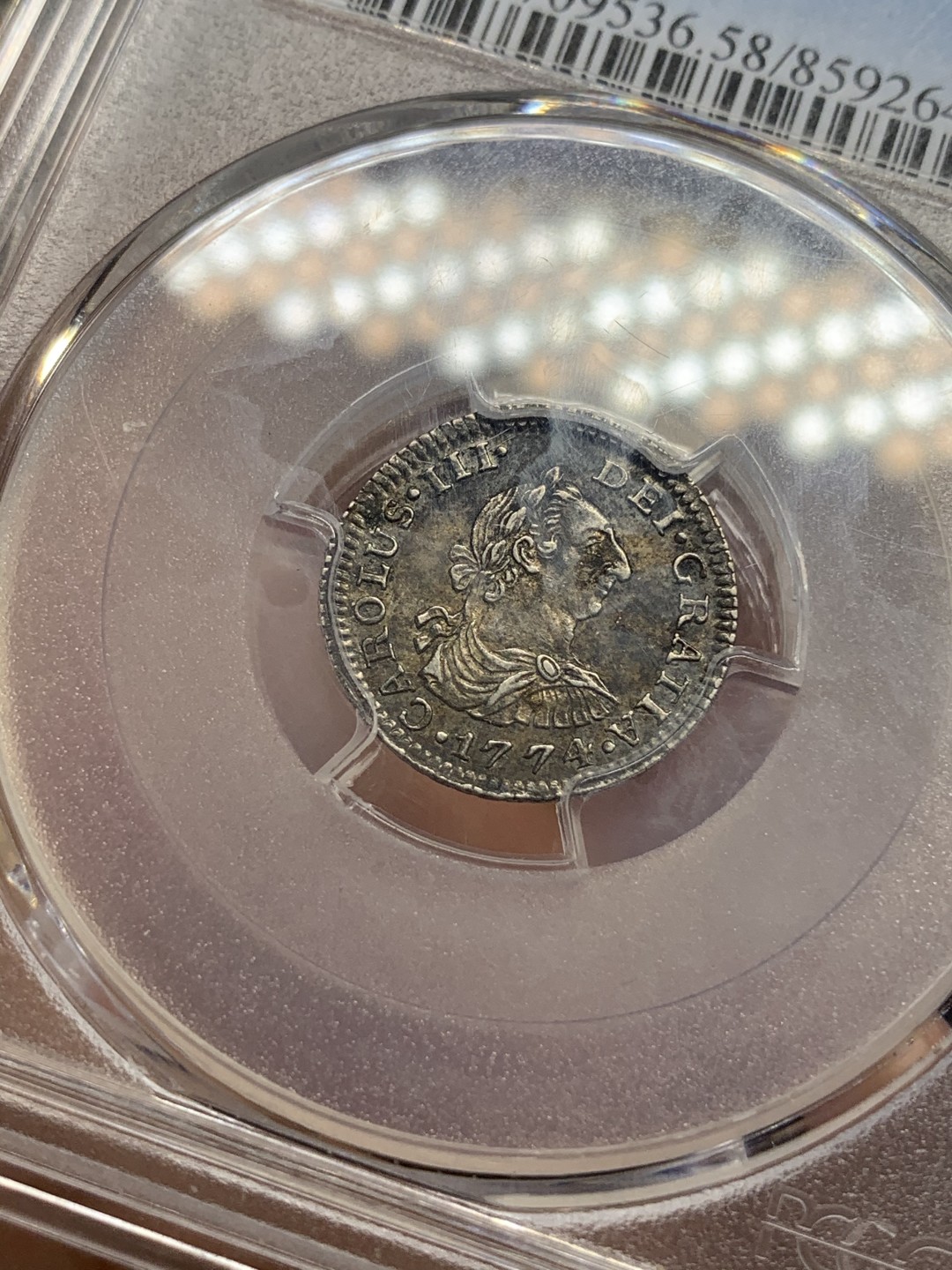 《竞宝斋》西.葡及其殖民地国家专场-第70场（全场不限金额包邮） PCGS AU58 墨西哥1774卡洛斯三世1/2R银币 PCGS错标1R   细节包浆非常到位